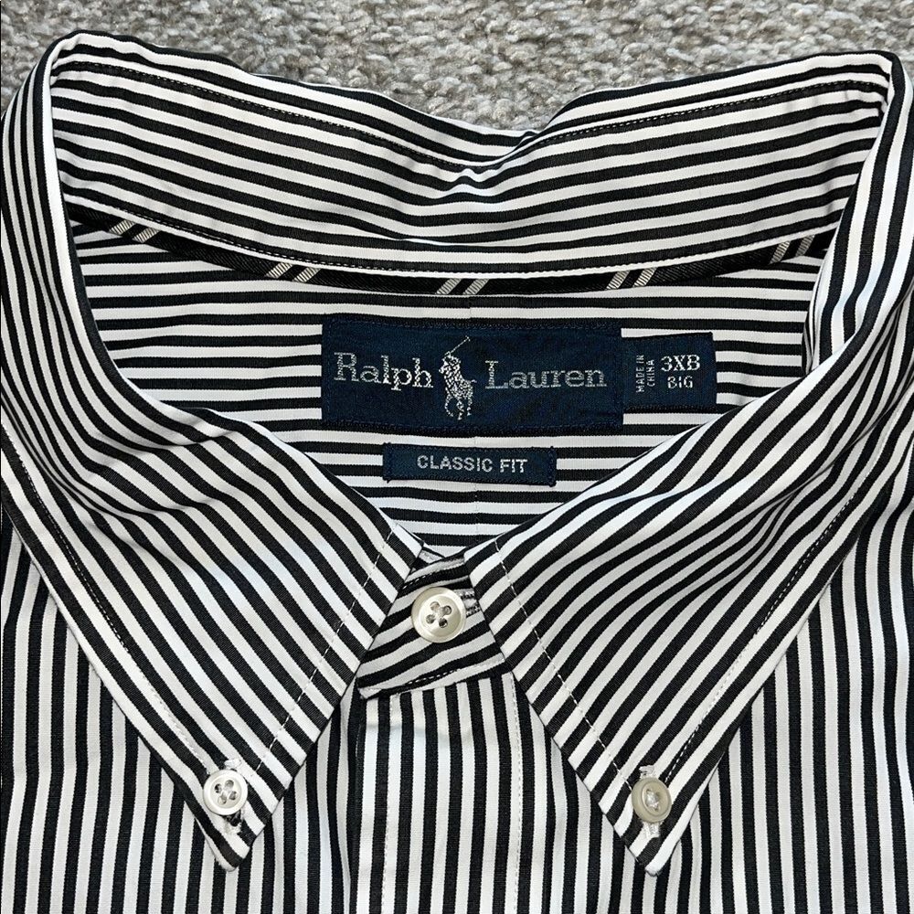 Three (3) Polo by Ralph Lauren Big Man Plaid & Stripe w/ Sewn Pony shirt 3XB Big - Picture 10 of 11